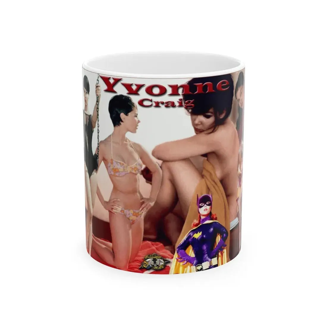 Yvonne Craig #85 - Collage Wallpaper (Vintage Female Icon) White Coffee Mug 11oz - Go Mug Yourself