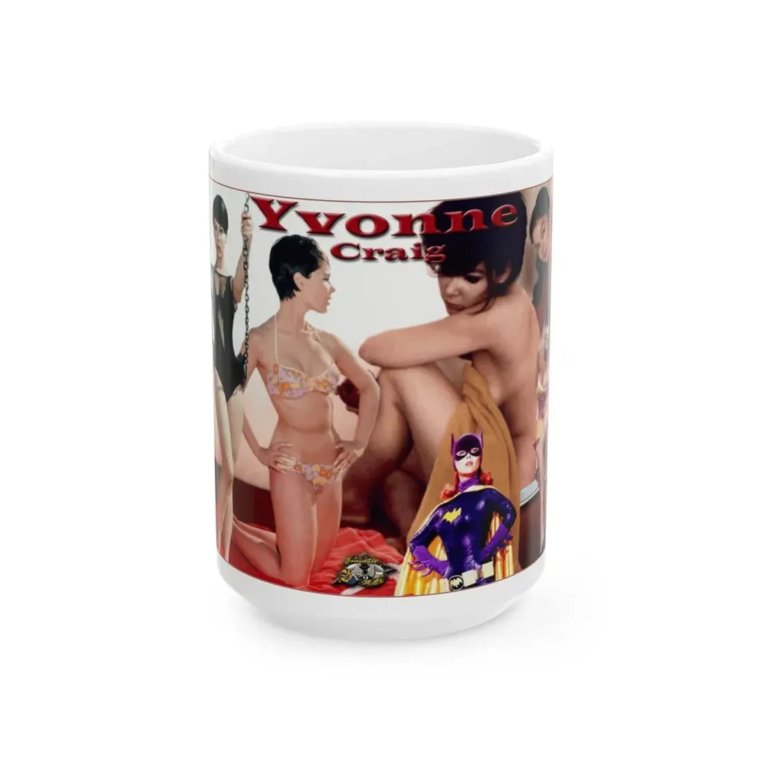 Yvonne Craig #85 - Collage Wallpaper (Vintage Female Icon) White Coffee Mug 15oz - Go Mug Yourself
