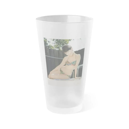 Yvonne Craig #94 - 8x10 Color 2-Piece Hawaiian Bikini Pin-Up Photo from 60's (Vintage Female Icon) Frosted Pint Glass 16oz 16oz Frosted - Go Mug Yourself