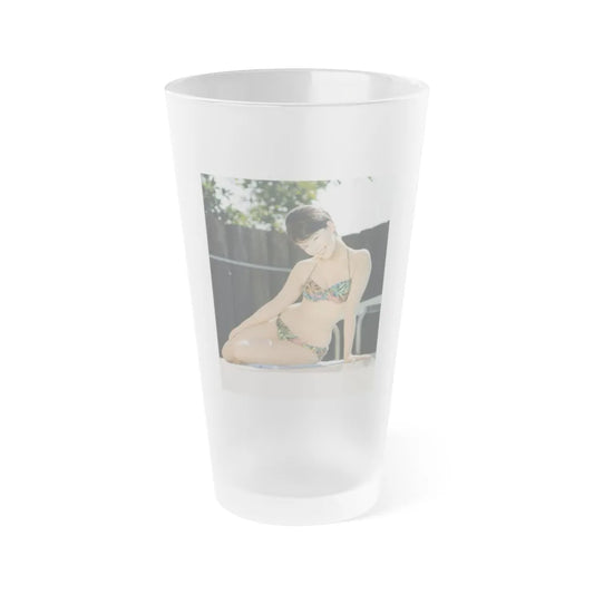 Yvonne Craig #94 - 8x10 Color 2-Piece Hawaiian Bikini Pin-Up Photo from 60's (Vintage Female Icon) Frosted Pint Glass 16oz-16oz-Frosted-Go Mug Yourself