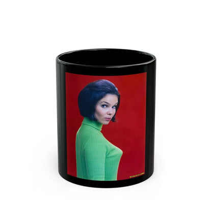 Yvonne Craig #95 (Vintage Female Icon) Black Coffee Mug-11oz-Go Mug Yourself