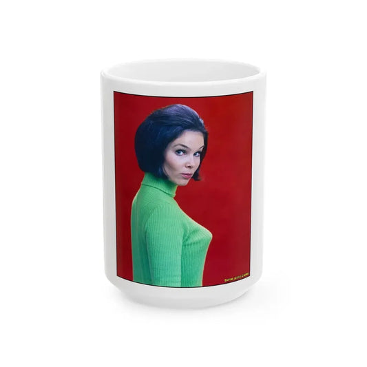 Yvonne Craig #95 (Vintage Female Icon) White Coffee Mug 15oz - Go Mug Yourself