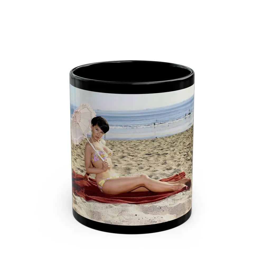 Yvonne Craig #96 (Vintage Female Icon) Black Coffee Mug-11oz-Go Mug Yourself