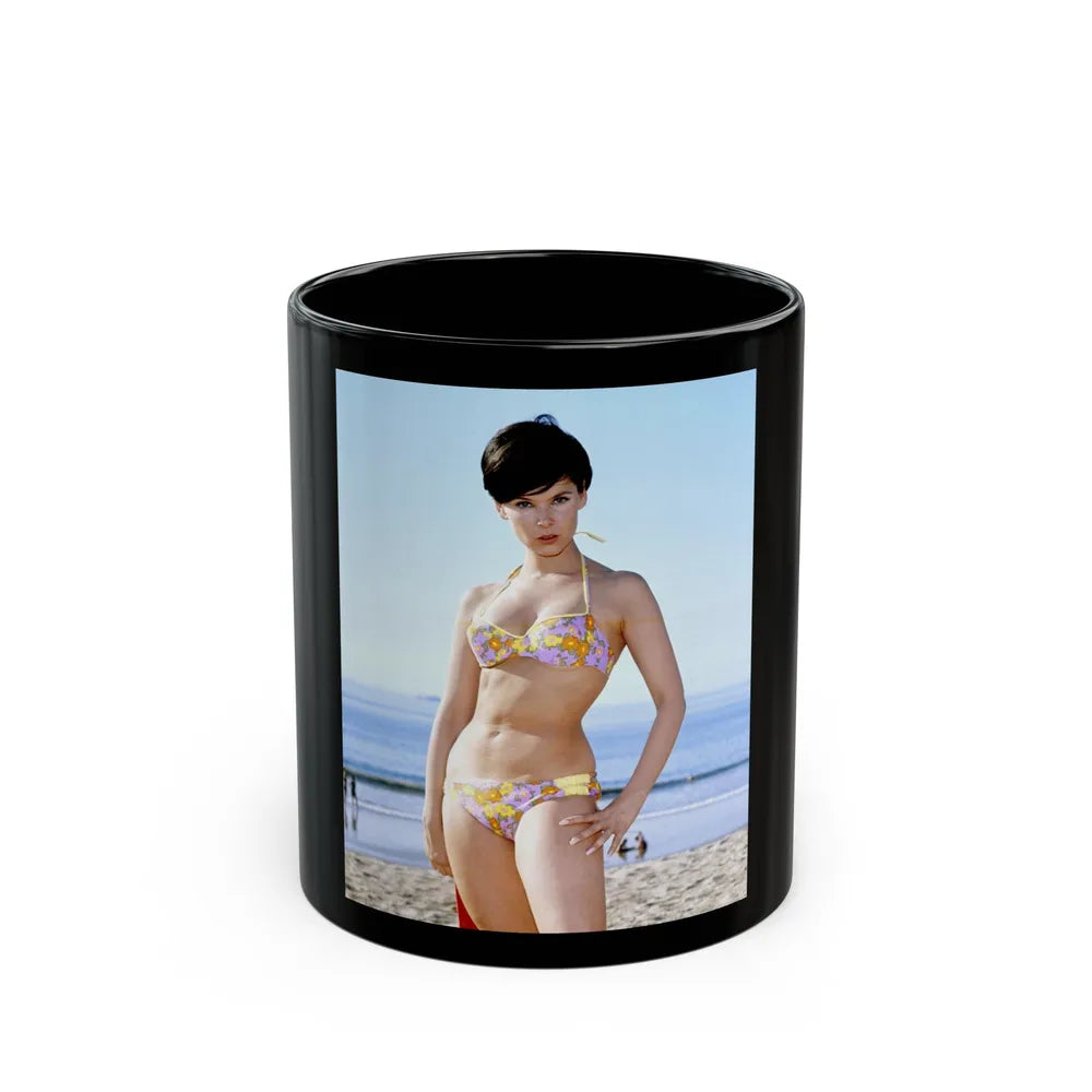 Yvonne Craig #98 (Vintage Female Icon) Black Coffee Mug-11oz-Go Mug Yourself