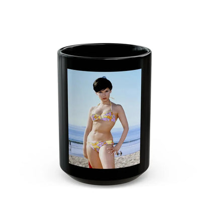 Yvonne Craig #98 (Vintage Female Icon) Black Coffee Mug 15oz - Go Mug Yourself