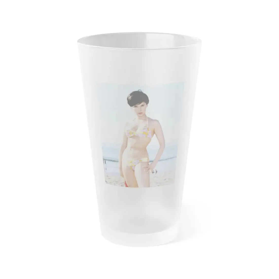 Yvonne Craig #98 (Vintage Female Icon) Frosted Pint Glass 16oz 16oz Frosted - Go Mug Yourself