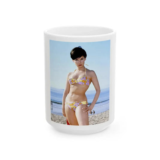 Yvonne Craig #98 (Vintage Female Icon) White Coffee Mug 15oz - Go Mug Yourself