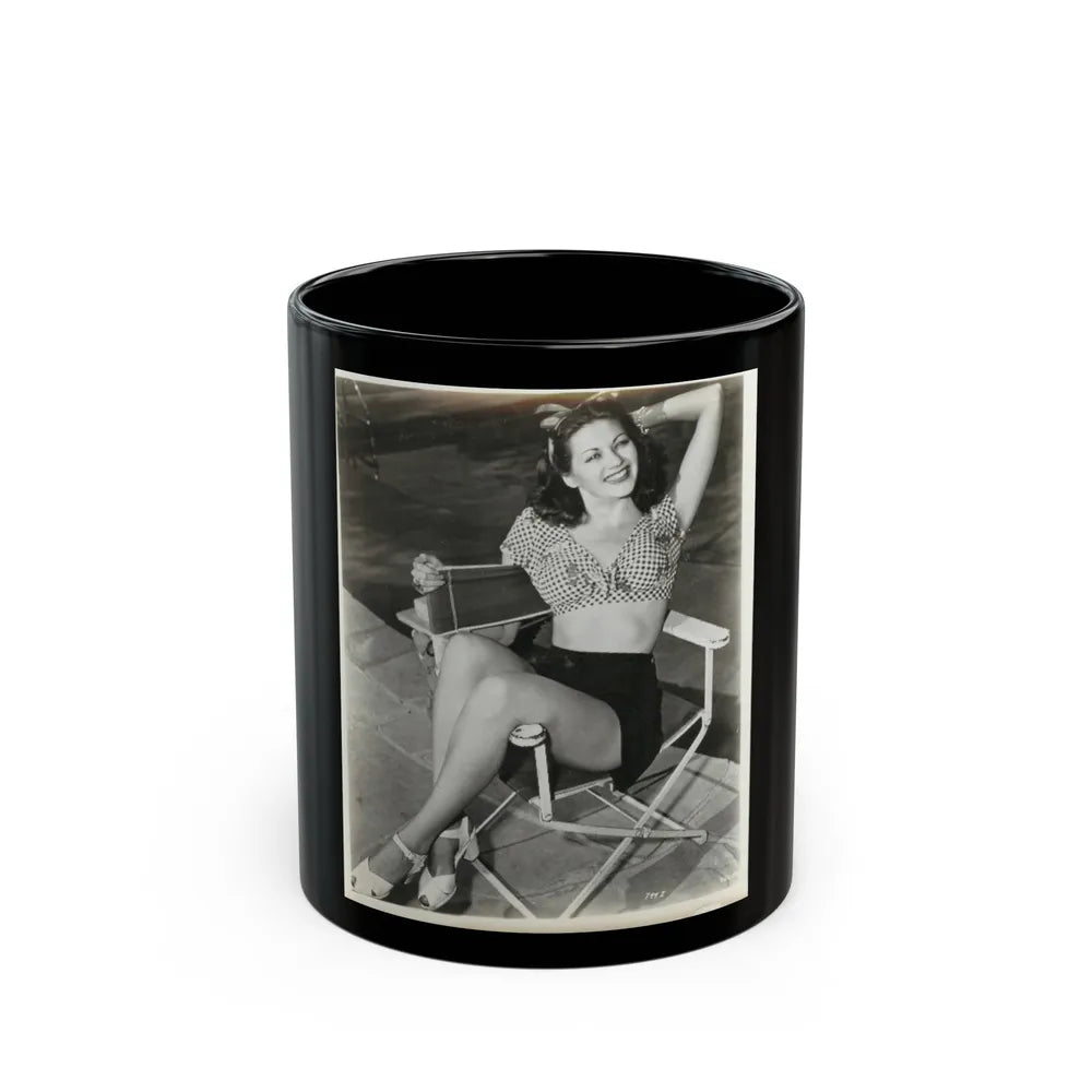 Yvonne DeCarlo #01 (Vintage Female Icon) Black Coffee Mug-11oz-Go Mug Yourself