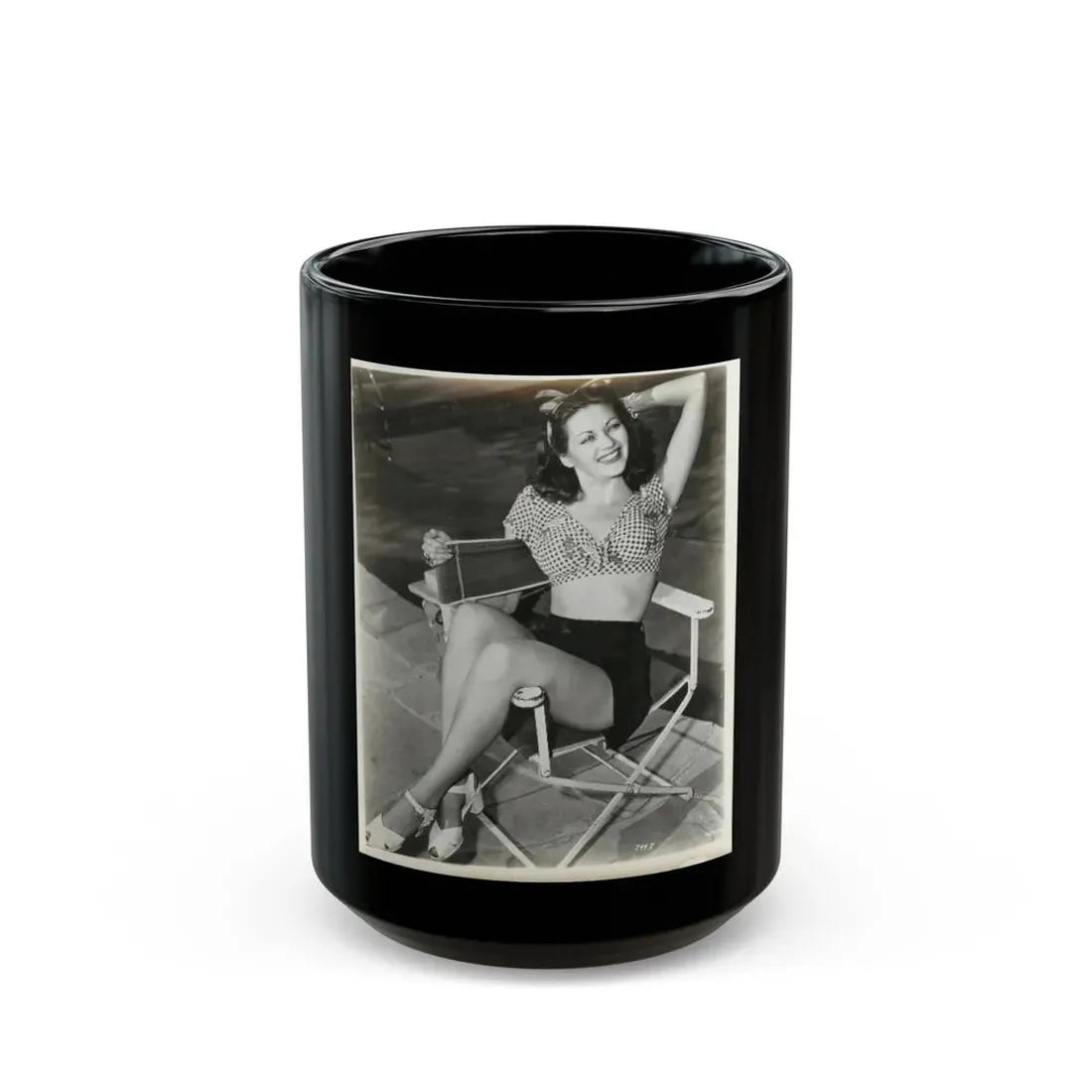 Yvonne DeCarlo #01 (Vintage Female Icon) Black Coffee Mug 15oz - Go Mug Yourself