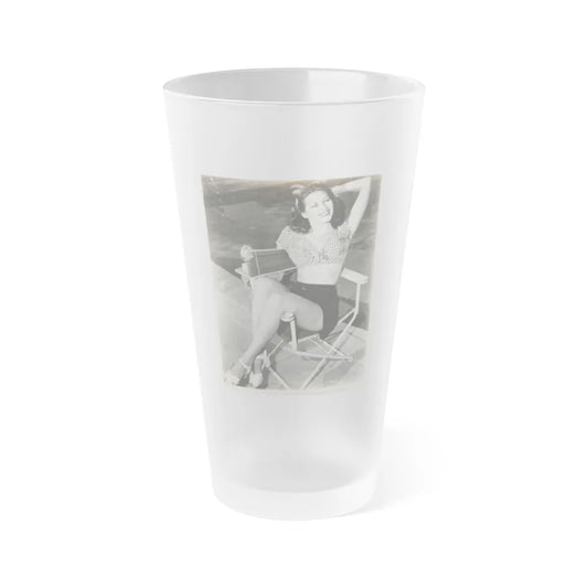 Yvonne DeCarlo #01 (Vintage Female Icon) Frosted Pint Glass 16oz-16oz-Frosted-Go Mug Yourself