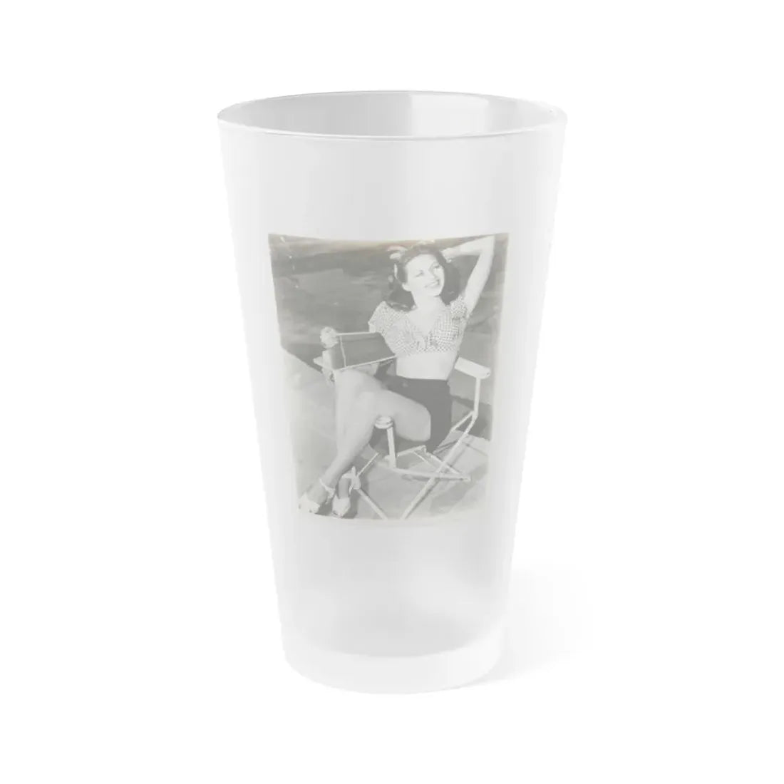 Yvonne DeCarlo #01 (Vintage Female Icon) Frosted Pint Glass 16oz 16oz Frosted - Go Mug Yourself