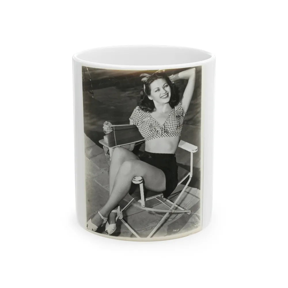 Yvonne DeCarlo #01 (Vintage Female Icon) White Coffee Mug-11oz-Go Mug Yourself