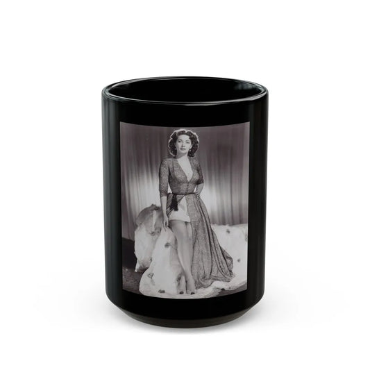 Yvonne DeCarlo #112 (Vintage Female Icon) Black Coffee Mug-15oz-Go Mug Yourself