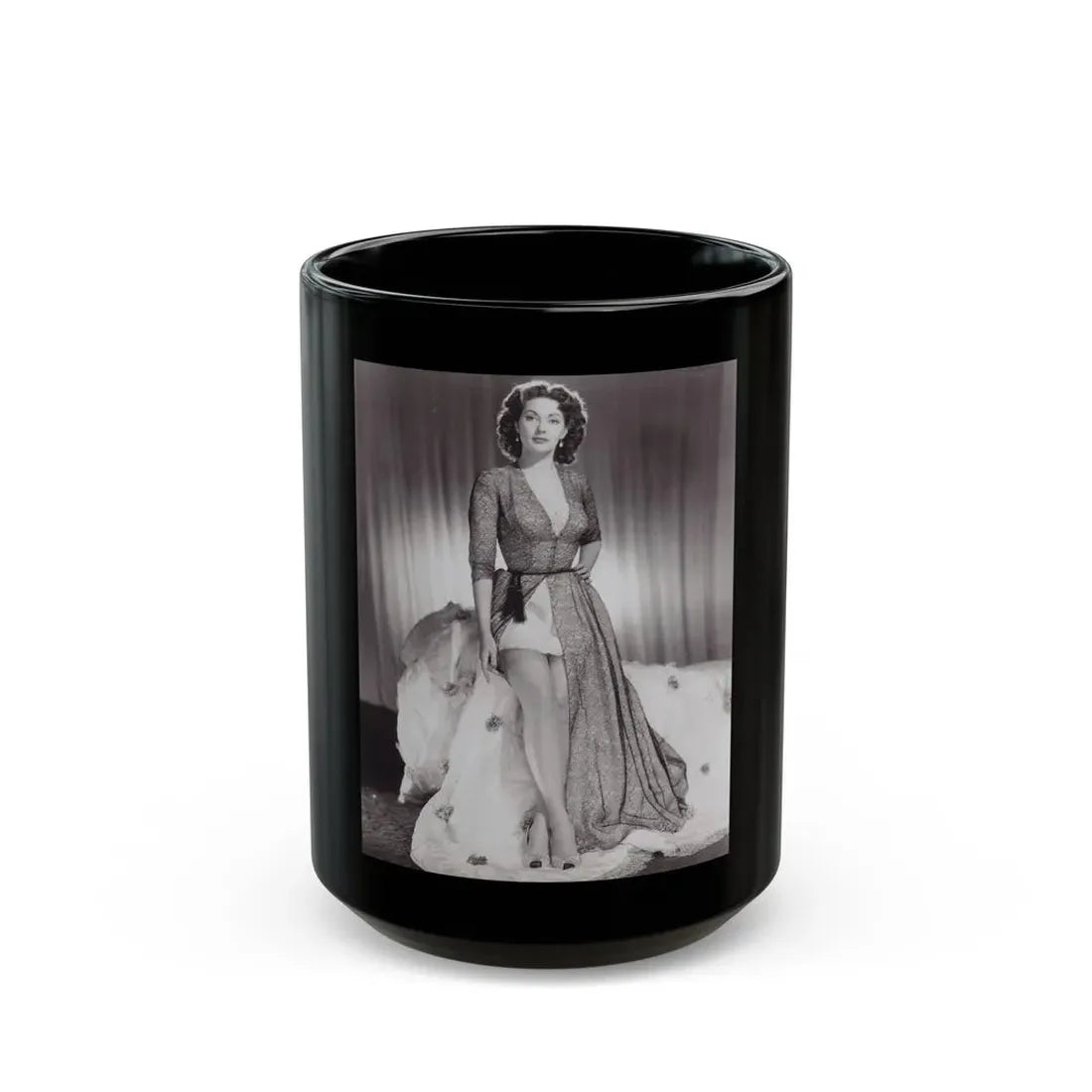 Yvonne DeCarlo #112 (Vintage Female Icon) Black Coffee Mug 15oz - Go Mug Yourself