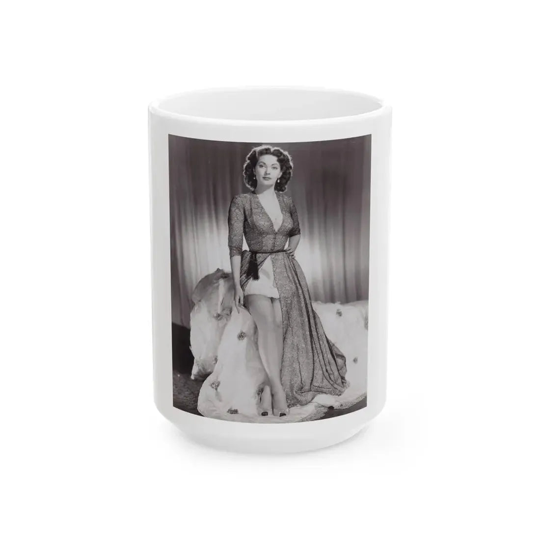 Yvonne DeCarlo #112 (Vintage Female Icon) White Coffee Mug 15oz - Go Mug Yourself
