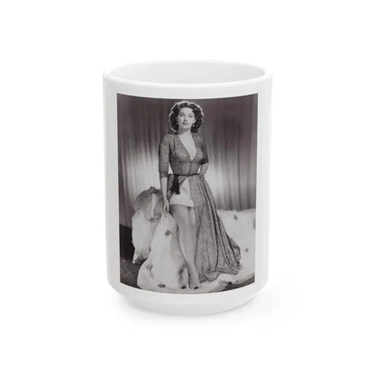 Yvonne DeCarlo #112 (Vintage Female Icon) White Coffee Mug 15oz - Go Mug Yourself