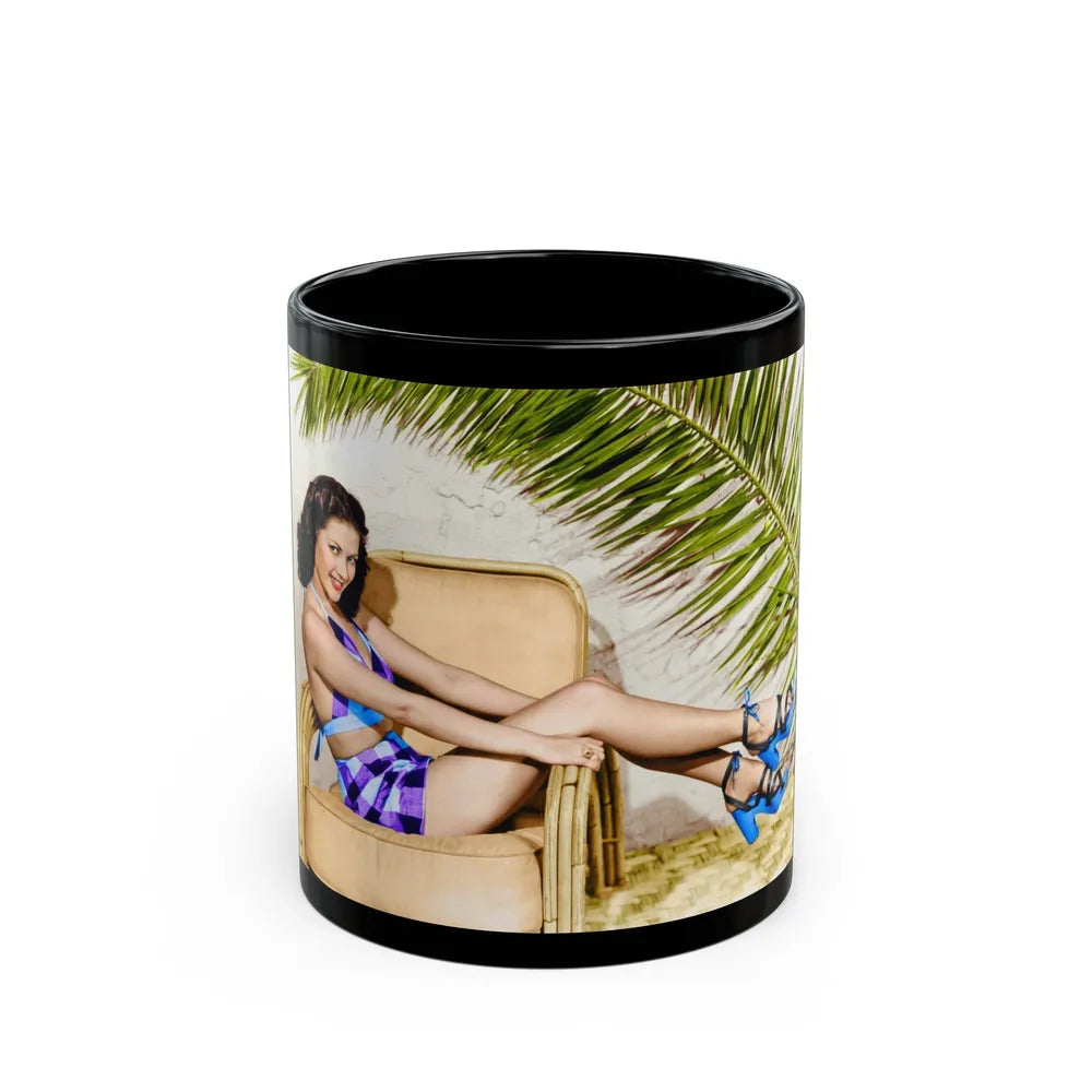 Yvonne DeCarlo #131 (Vintage Female Icon) Black Coffee Mug-11oz-Go Mug Yourself