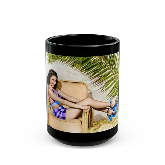 Yvonne DeCarlo #131 (Vintage Female Icon) Black Coffee Mug 15oz - Go Mug Yourself