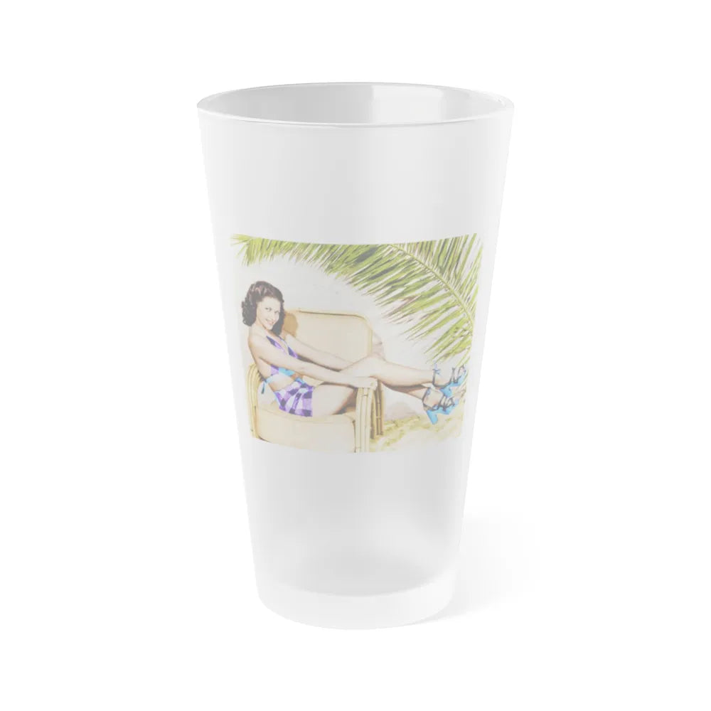 Yvonne DeCarlo #131 (Vintage Female Icon) Frosted Pint Glass 16oz-16oz-Frosted-Go Mug Yourself