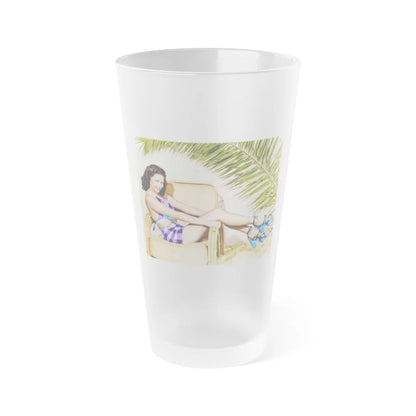 Yvonne DeCarlo #131 (Vintage Female Icon) Frosted Pint Glass 16oz-16oz-Frosted-Go Mug Yourself