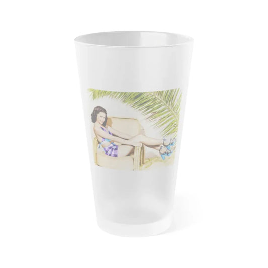 Yvonne DeCarlo #131 (Vintage Female Icon) Frosted Pint Glass 16oz 16oz Frosted - Go Mug Yourself