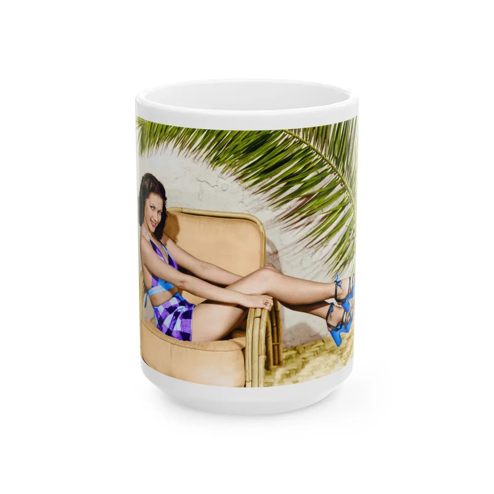 Yvonne DeCarlo #131 (Vintage Female Icon) White Coffee Mug-15oz-Go Mug Yourself