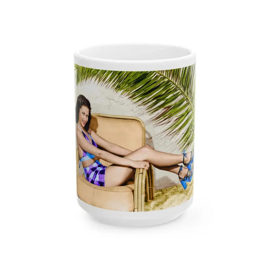 Yvonne DeCarlo #131 (Vintage Female Icon) White Coffee Mug 15oz - Go Mug Yourself