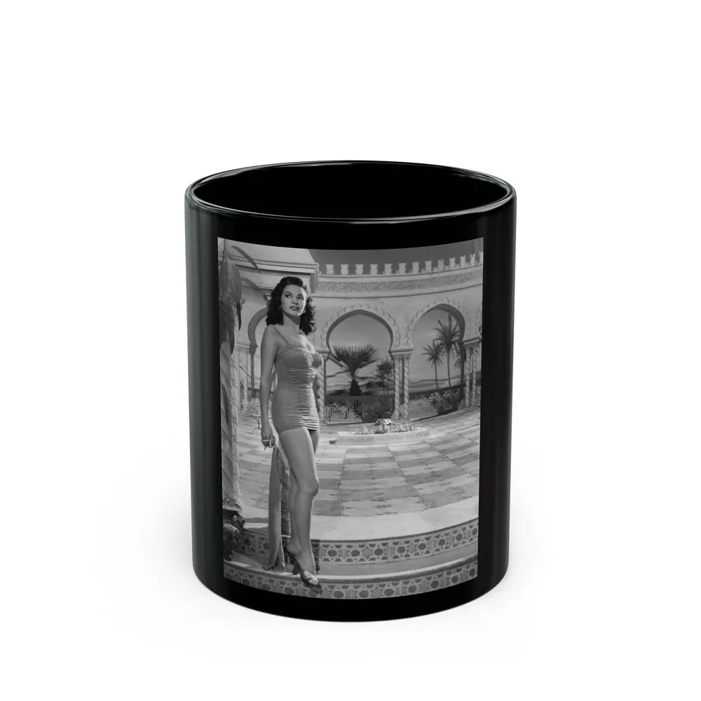 Yvonne DeCarlo #134 (Vintage Female Icon) Black Coffee Mug-11oz-Go Mug Yourself