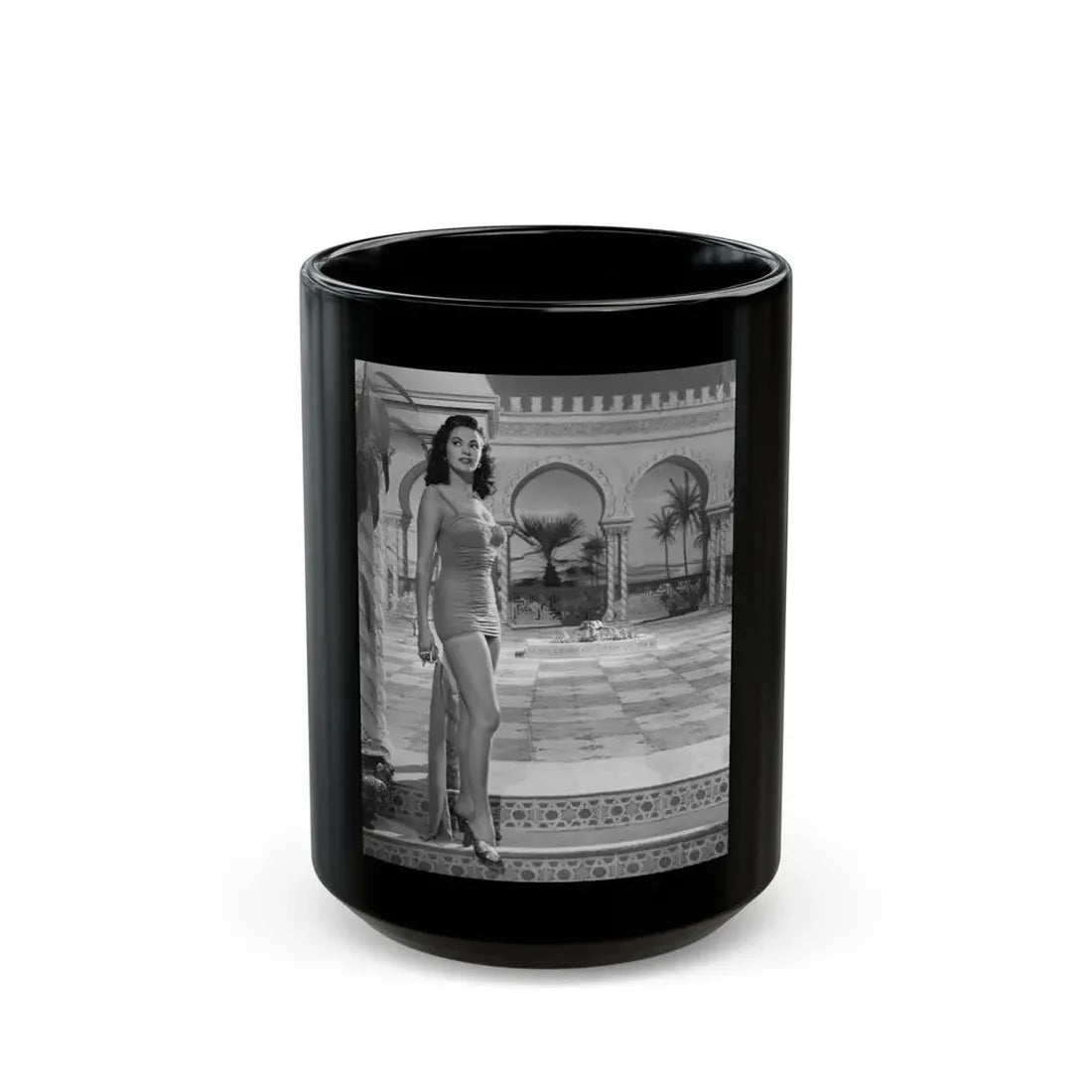 Yvonne DeCarlo #134 (Vintage Female Icon) Black Coffee Mug 15oz - Go Mug Yourself