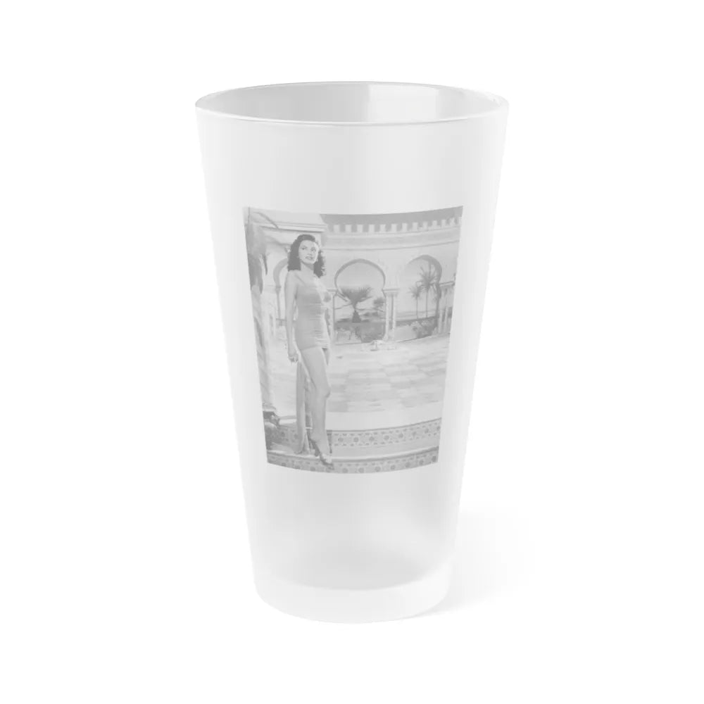 Yvonne DeCarlo #134 (Vintage Female Icon) Frosted Pint Glass 16oz-16oz-Frosted-Go Mug Yourself