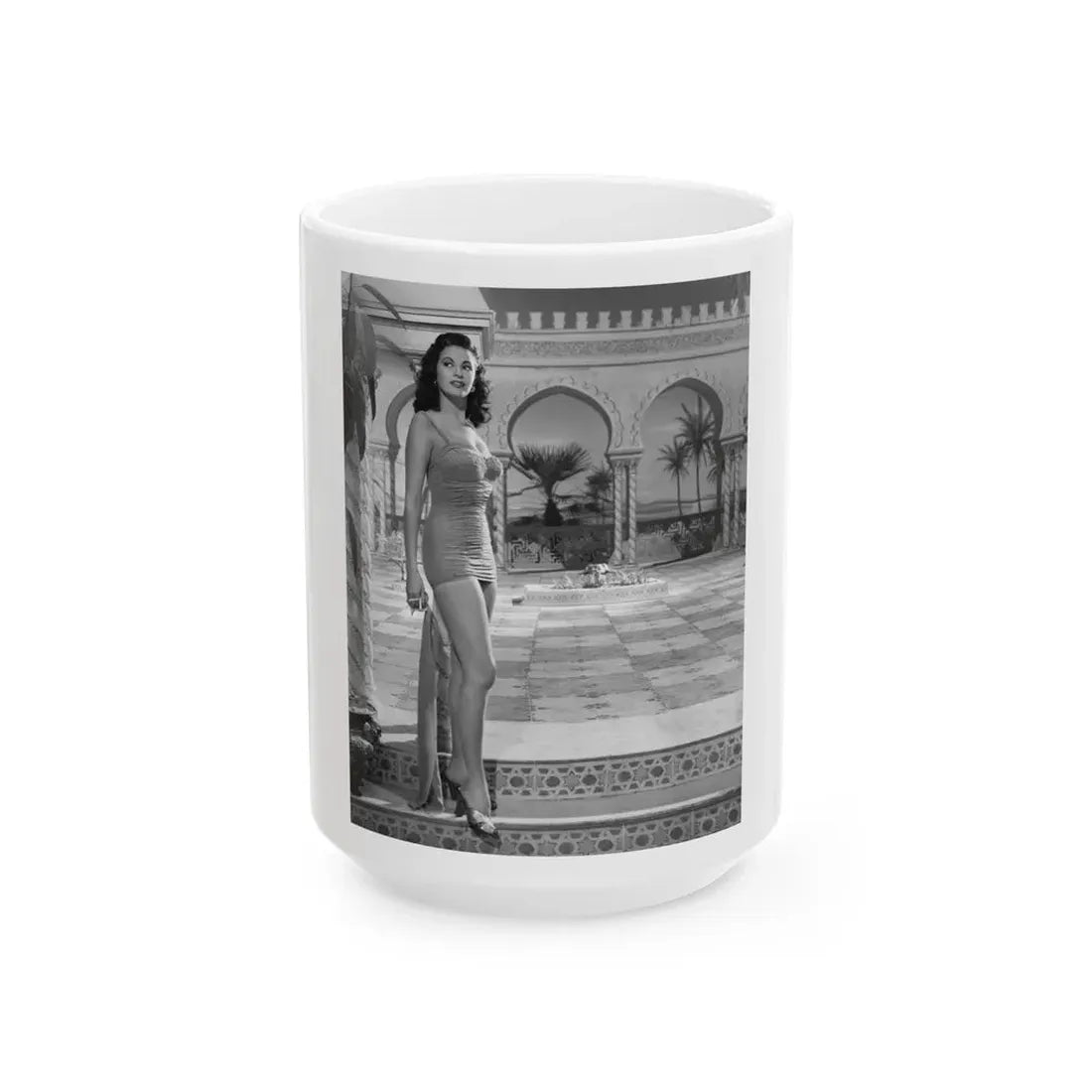 Yvonne DeCarlo #134 (Vintage Female Icon) White Coffee Mug 15oz - Go Mug Yourself