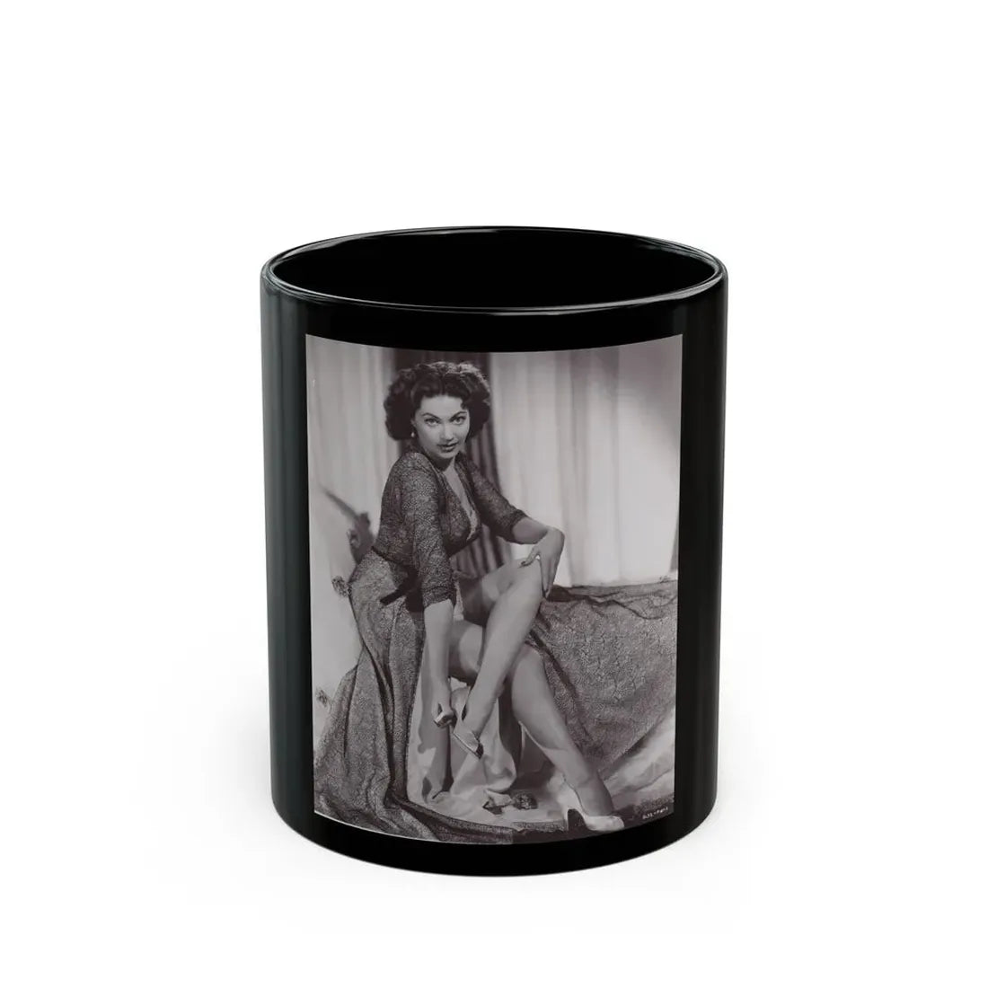 Yvonne DeCarlo #135 (Vintage Female Icon) Black Coffee Mug 11oz - Go Mug Yourself