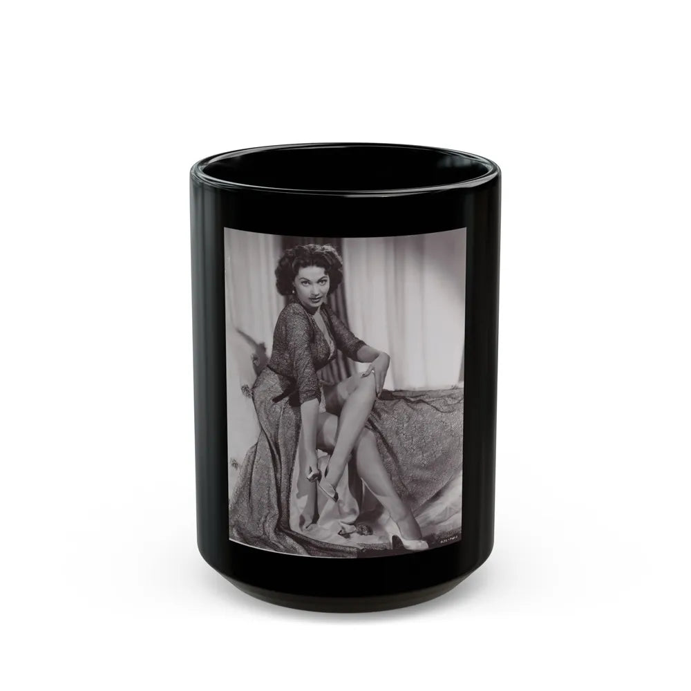 Yvonne DeCarlo #135 (Vintage Female Icon) Black Coffee Mug-15oz-Go Mug Yourself