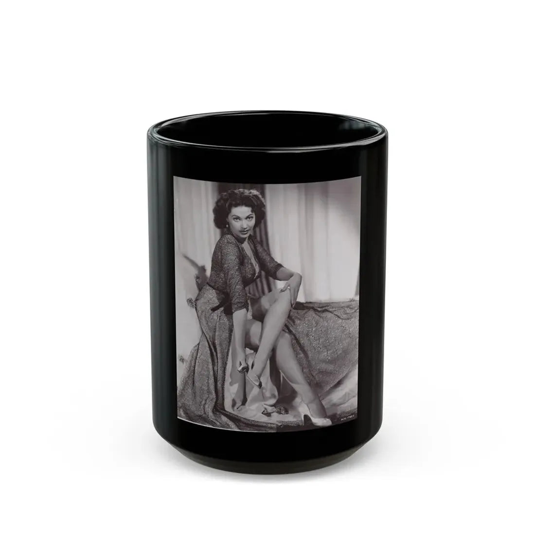 Yvonne DeCarlo #135 (Vintage Female Icon) Black Coffee Mug 15oz - Go Mug Yourself