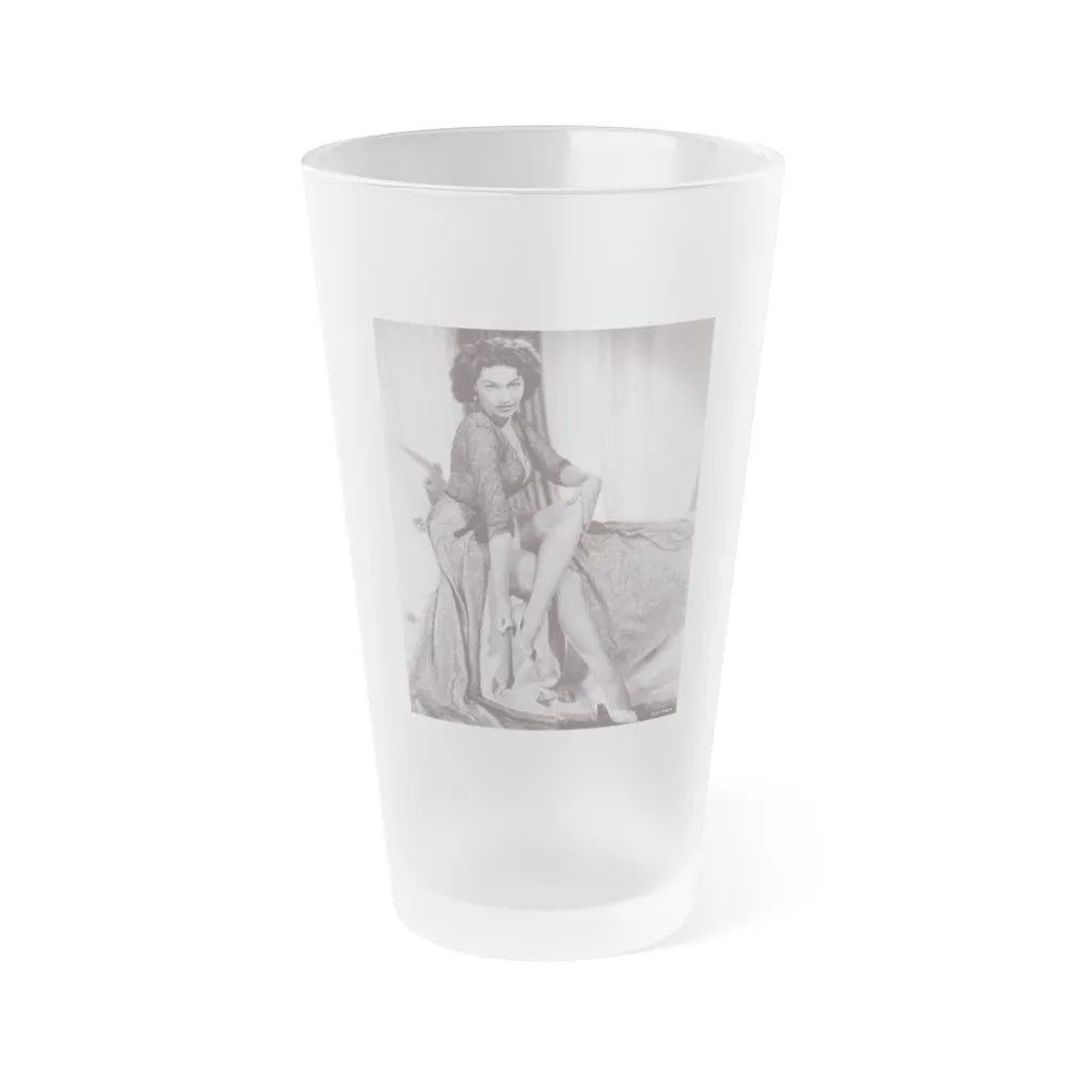 Yvonne DeCarlo #135 (Vintage Female Icon) Frosted Pint Glass 16oz-16oz-Frosted-Go Mug Yourself