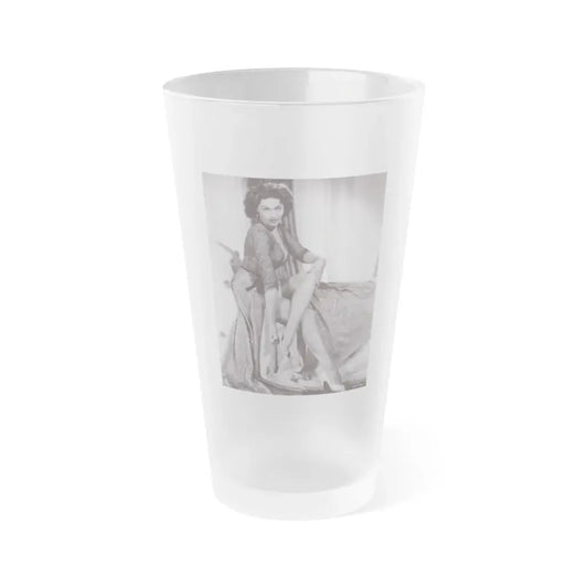 Yvonne DeCarlo #135 (Vintage Female Icon) Frosted Pint Glass 16oz 16oz Frosted - Go Mug Yourself