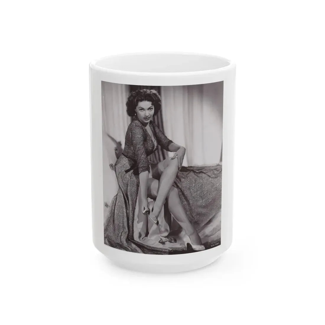 Yvonne DeCarlo #135 (Vintage Female Icon) White Coffee Mug 15oz - Go Mug Yourself