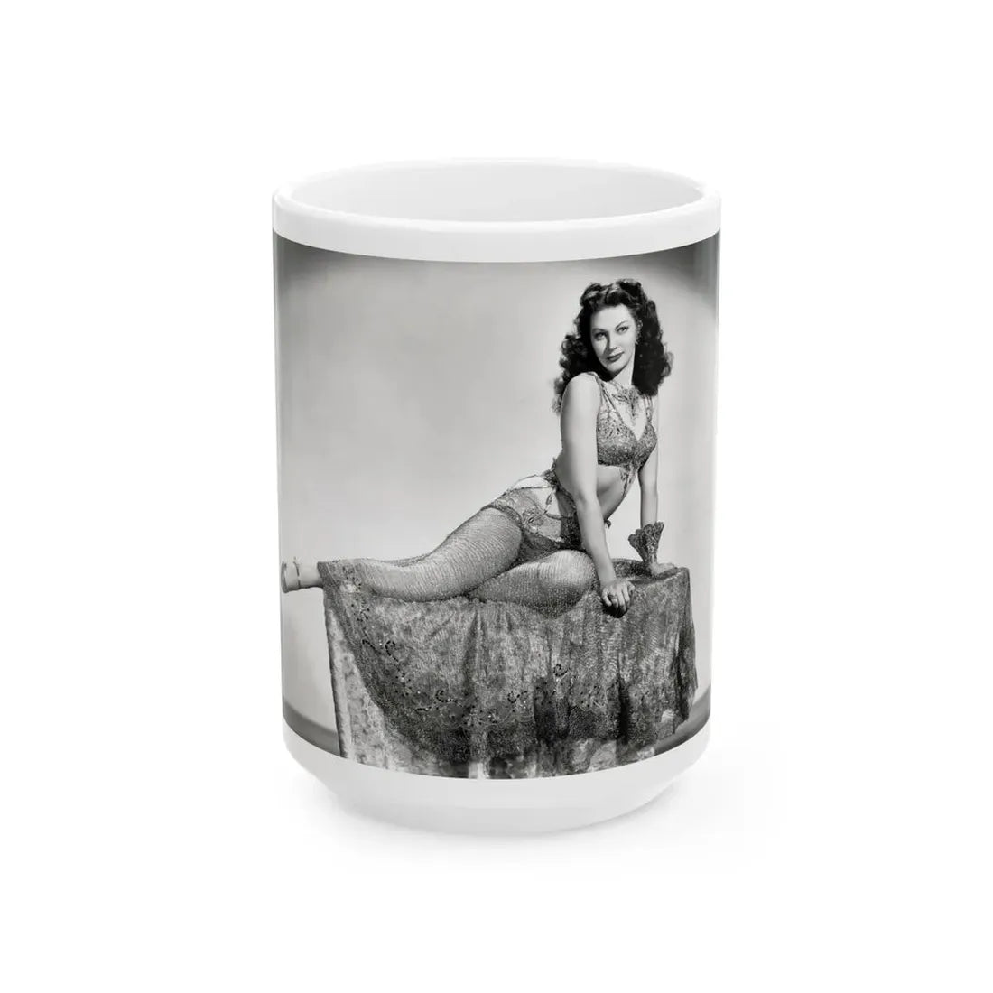 Yvonne DeCarlo #137 (Vintage Female Icon) White Coffee Mug 15oz - Go Mug Yourself
