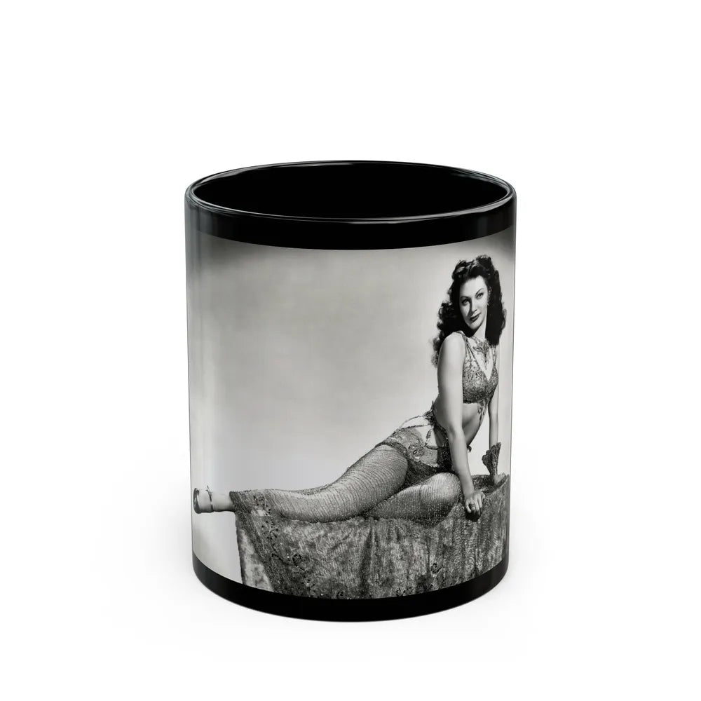 Yvonne DeCarlo #1371 (Vintage Female Icon) Black Coffee Mug-11oz-Go Mug Yourself