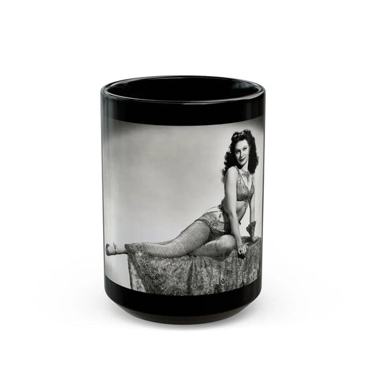 Yvonne DeCarlo #1371 (Vintage Female Icon) Black Coffee Mug-15oz-Go Mug Yourself