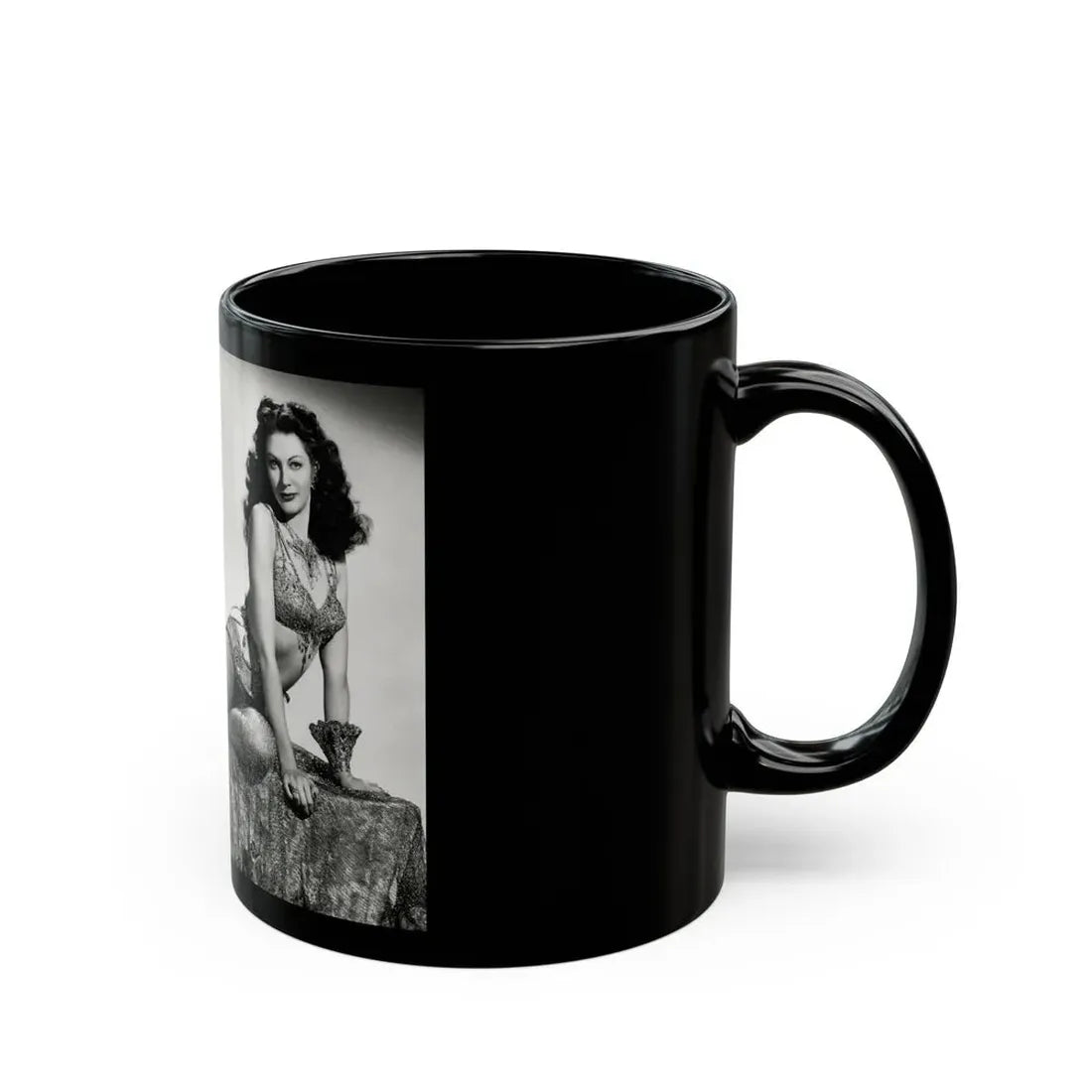 Yvonne DeCarlo #1371 (Vintage Female Icon) Black Coffee Mug - Go Mug Yourself