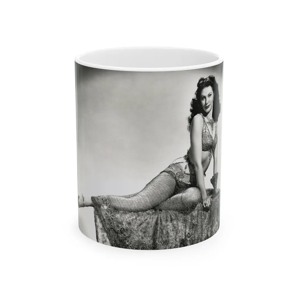 Yvonne DeCarlo #1371 (Vintage Female Icon) White Coffee Mug-11oz-Go Mug Yourself