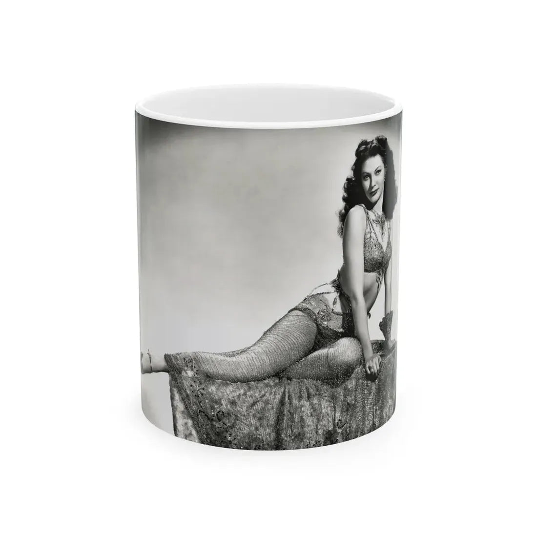Yvonne DeCarlo #1371 (Vintage Female Icon) White Coffee Mug 11oz - Go Mug Yourself