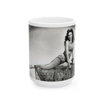 Yvonne DeCarlo #1371 (Vintage Female Icon) White Coffee Mug 15oz - Go Mug Yourself