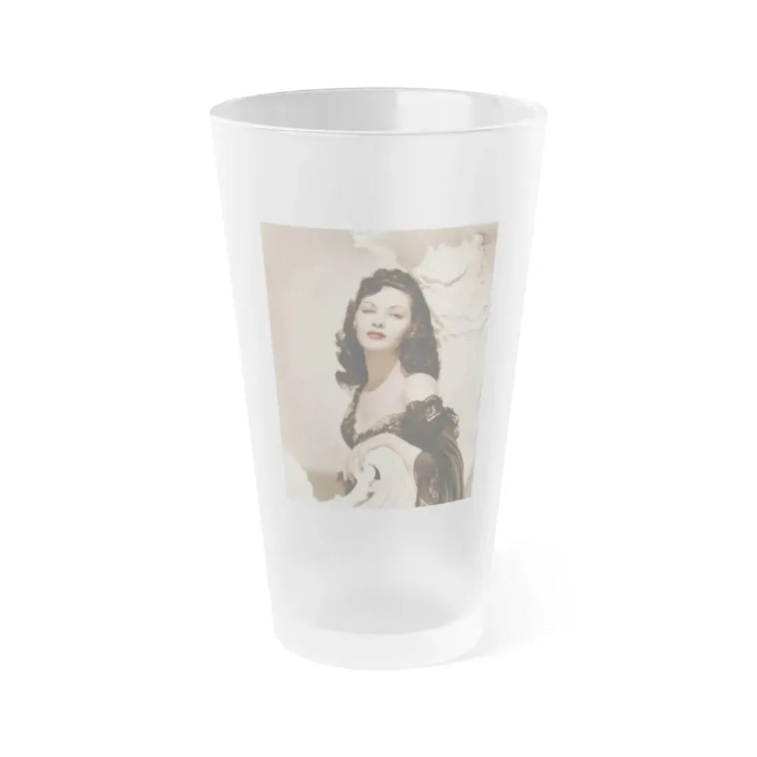 Yvonne DeCarlo #138 (Vintage Female Icon) Frosted Pint Glass 16oz 16oz Frosted - Go Mug Yourself