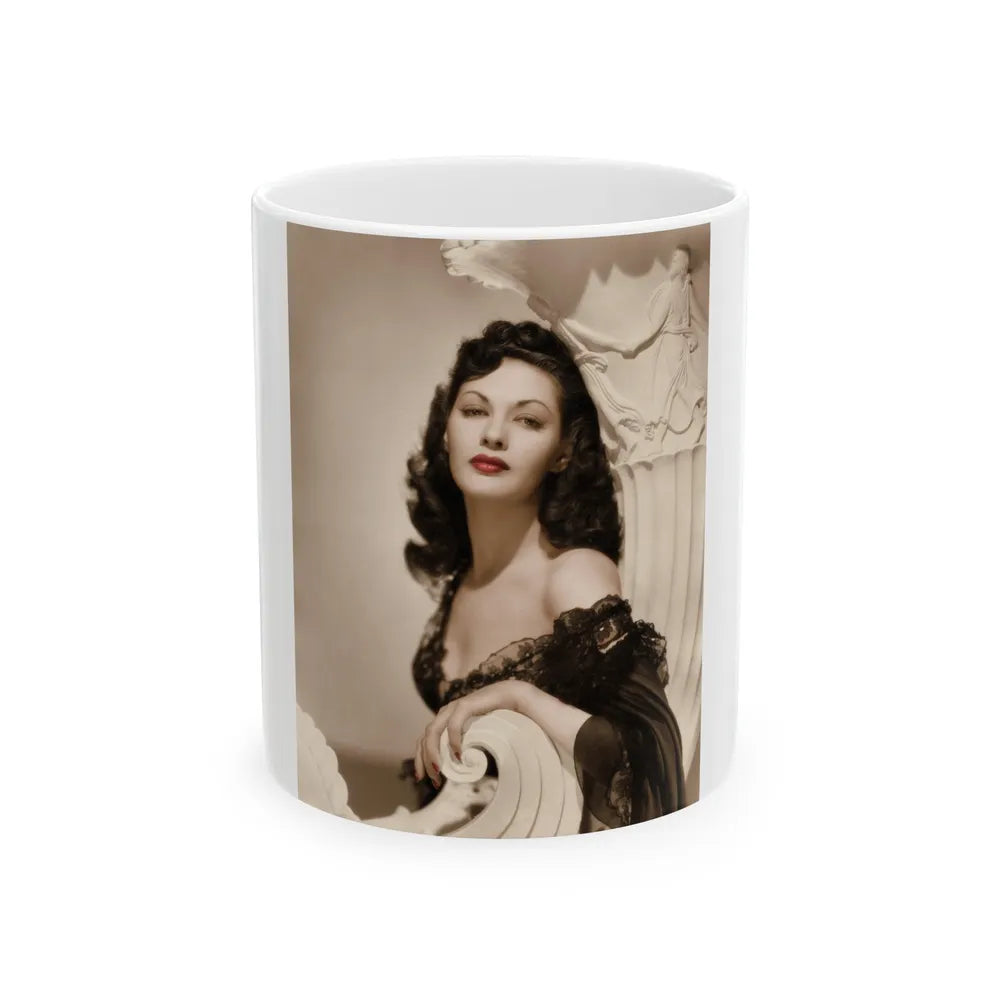 Yvonne DeCarlo #138 (Vintage Female Icon) White Coffee Mug-11oz-Go Mug Yourself