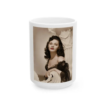 Yvonne DeCarlo #138 (Vintage Female Icon) White Coffee Mug 15oz - Go Mug Yourself