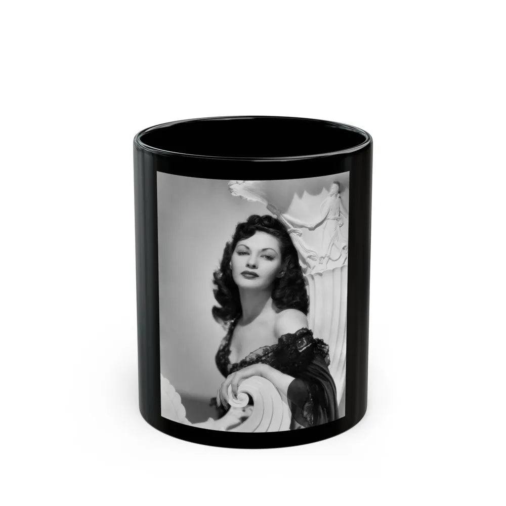 Yvonne DeCarlo #1381 (Vintage Female Icon) Black Coffee Mug-11oz-Go Mug Yourself