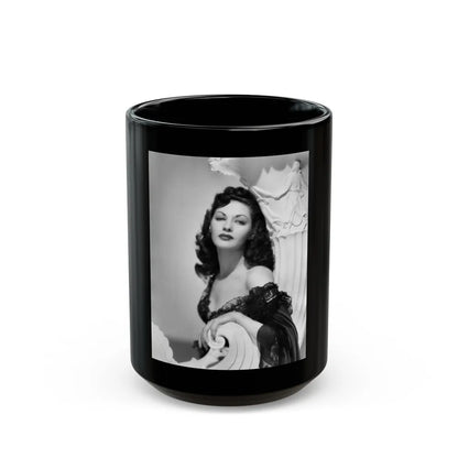 Yvonne DeCarlo #1381 (Vintage Female Icon) Black Coffee Mug-15oz-Go Mug Yourself