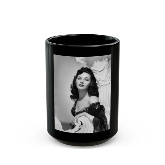 Yvonne DeCarlo #1381 (Vintage Female Icon) Black Coffee Mug 15oz - Go Mug Yourself